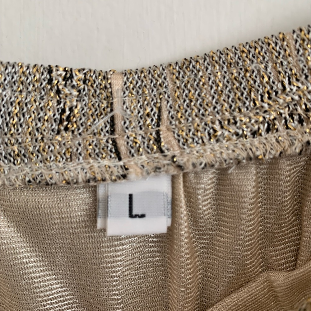 Vintage Damianou Lurex Lace Metallic Gold Skirt Set - Picture 5 of 9